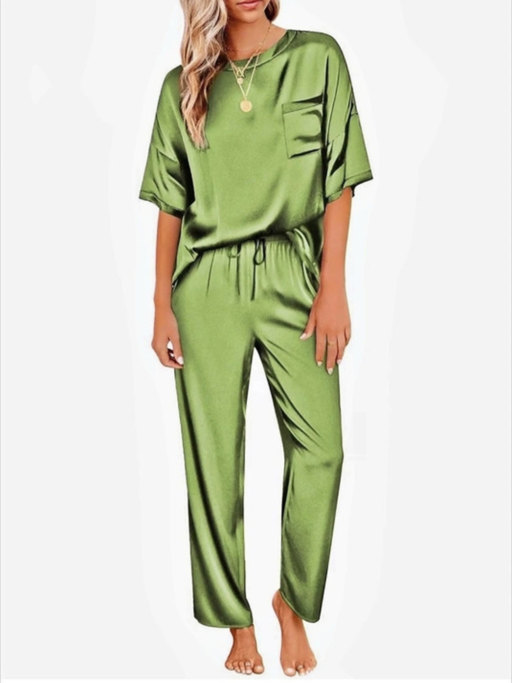 EKOULER Green Women Lounge Set Two-Piece | Size Medium